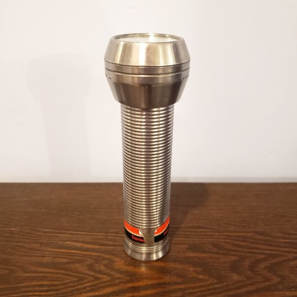 Sears Explorer Flashlight Vintage 1960 Steel Morse Code Blinker Button 7" - Picture 4 of 10